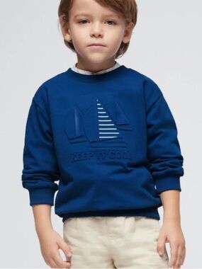 Mayoral Boys' Blue Sailboat Crewneck Sweatshirt